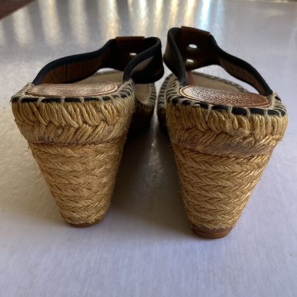 BURBERRY Canvas Espadrille Thong Wedge Sandals Size 36 - Picture 5 of 8